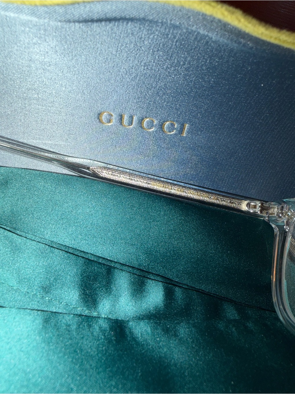 Gucci Transparent Square Blue Light Glasses - Clear - Picture 7 of 7